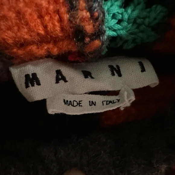 Marni wool crochet patch multicolor pullover hoodie w/ pouch - 46/ US men sm - Picture 14 of 16